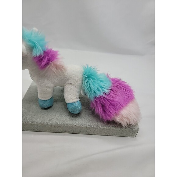 Hands On Ganz Plush Unicorns Fluffy Unicorn White with Multicolor Fluffy Tail 6" - Picture 7 of 16